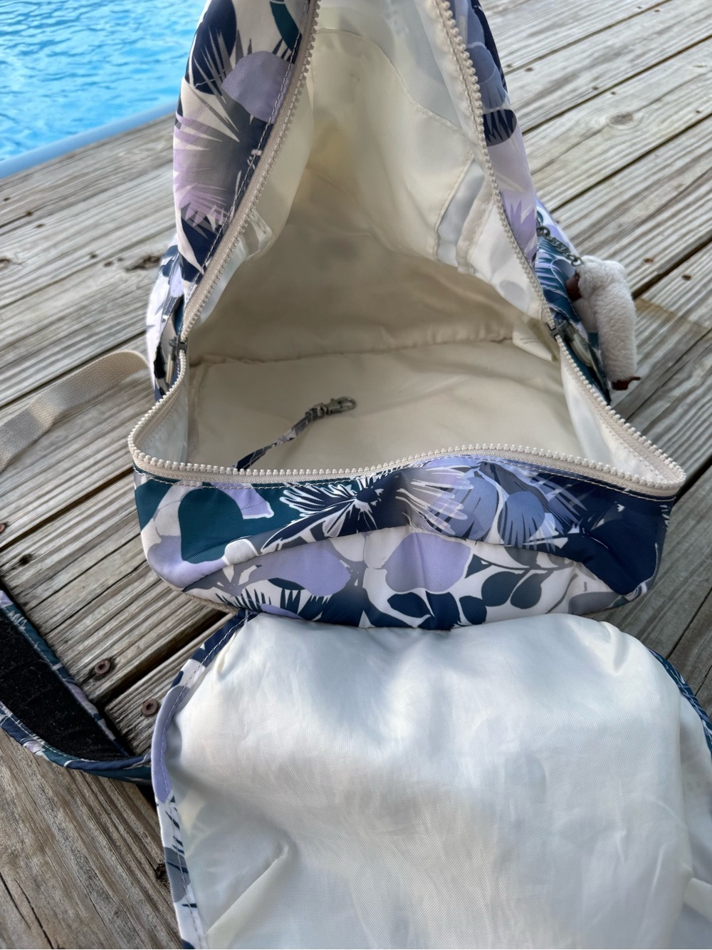 Kipling Lavender & Navy Floral Mini Backpack - Picture 4 of 4